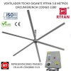2280 Abanico RTFAN Techo Industrial Mod: DC150-6  3.8 METROS 2280 │www.rt.cr