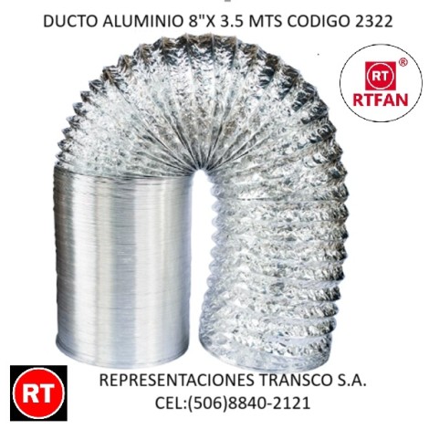 2322 Ducto Flexible Aluminio de 8"- 3.5 metros 2322│www.rt.cr