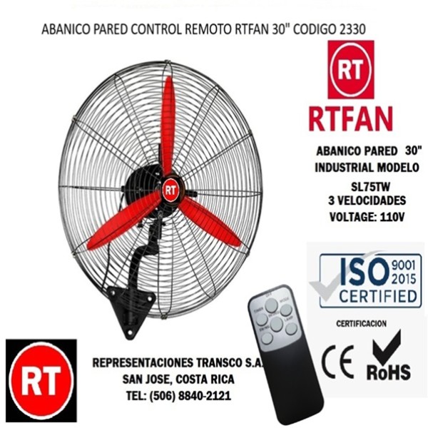2330 Abanico Pared Industrial C/ REMOTO ...