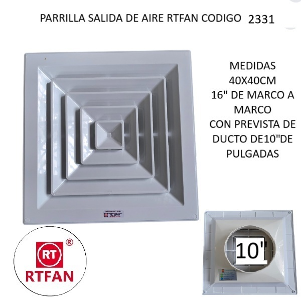 2331 Pariila RTFAN 10" salida de ...