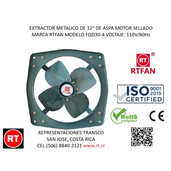 2298 Extractor Metal Turbo 12" 110V/60Hz ... 2298 Extractor Metal Turbo 12" 110V/60Hz ...