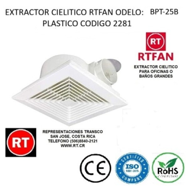 Extractor de baño 13" RTFAN  ...