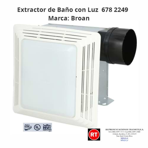 Extractor de Baño con Luz Broan 678 -2249