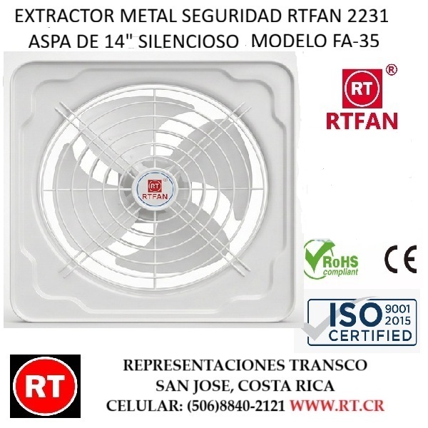 Extractor Industrial Metálico 14" FA-35 con ...