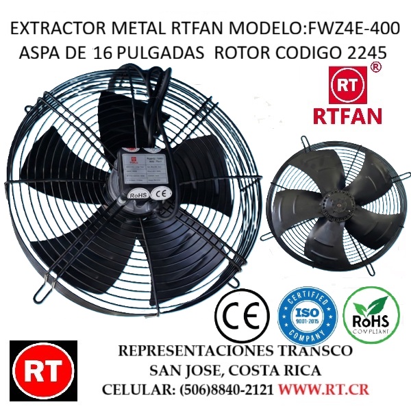 Extractor Industrial Metálico 16" FWZ4E-400 con ...