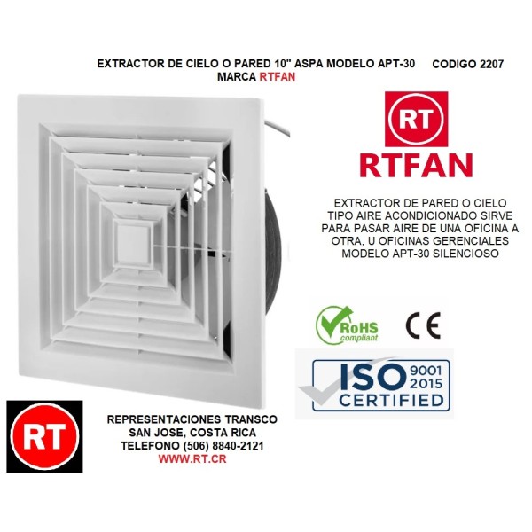 Extractor RTFAN APT30 Tipo Aire Acondicionado ...
