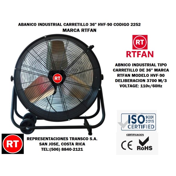 Abanico Industrial de Carretillo RTFAN HVF-90 ...
