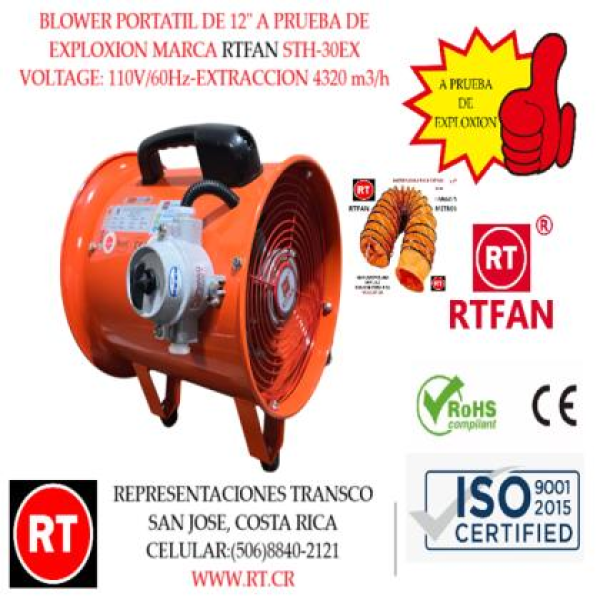 Blower Portatil RTFAN SHT-30EX de 12" ...