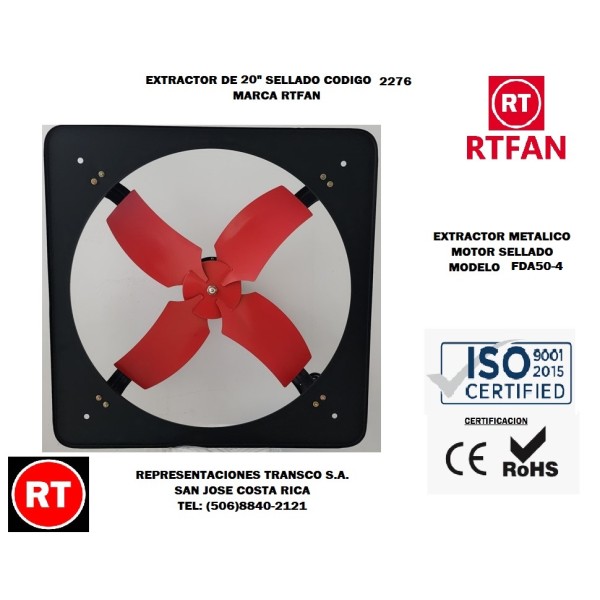 Extractor Metal 20" RTFAN FDA50-4 sin ...
