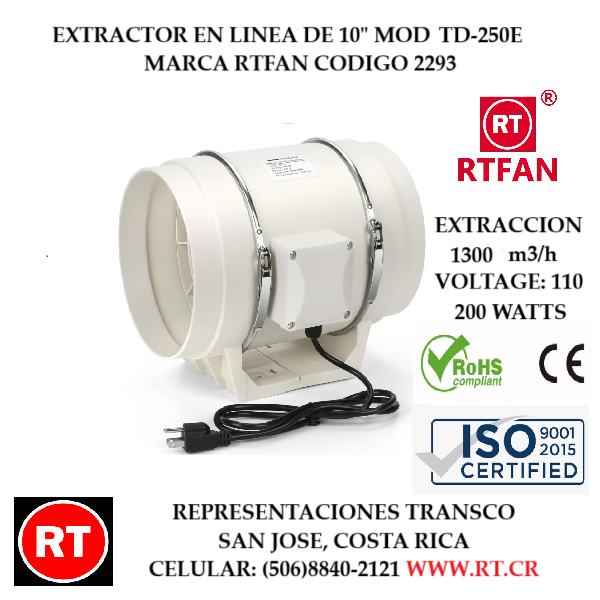 Extractor en linea 10" CENTRIFUGO RTFAN ...