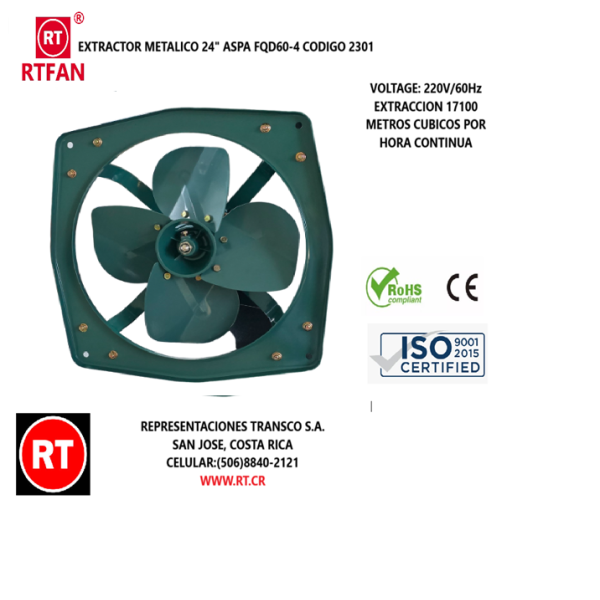Extractor Metal 24" 220V/60Hz  RTFAN ...