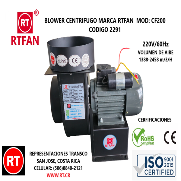 Blower Centrifugo Industrial RTFAN 220V  ...