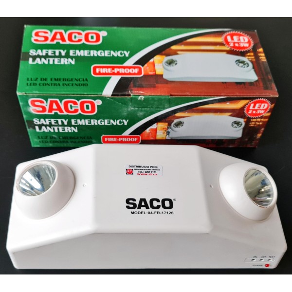 Lampara emergencia SACO LED C/INCENDIO-2257│www.rt.cr