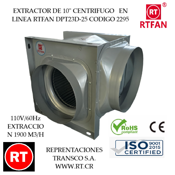 Extractor Centrifugo en linea RTFAN 110V ...